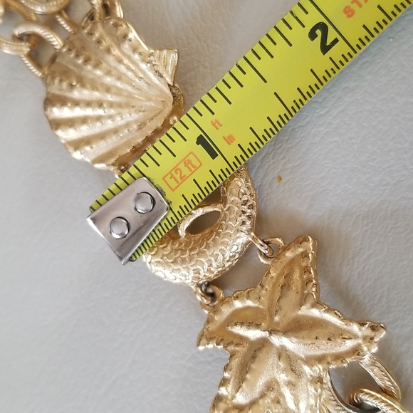 Vintage Diane Von Furstenberg Runway Couture Gold Tone Nautical Bracelet - Picture 14 of 16